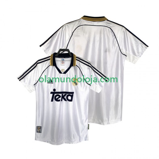 Camisola Real Madrid 2000 Retro Homem Equipamento Primeiro 1998 Manga Curta